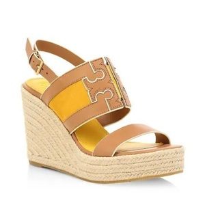 Tory Burch Ines 105mm Wedge Espadrille Tan Goldfinch Sandal